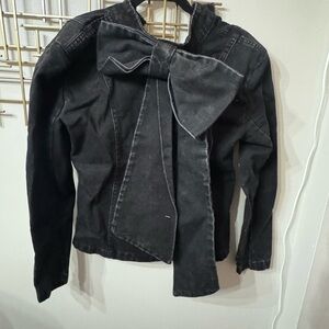 Stylish Black Denim top with Bow